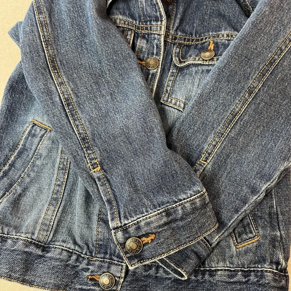 Carters Jean Jacket Girls 4 Blue Denim Snap Front Pockets Casual Outerwear